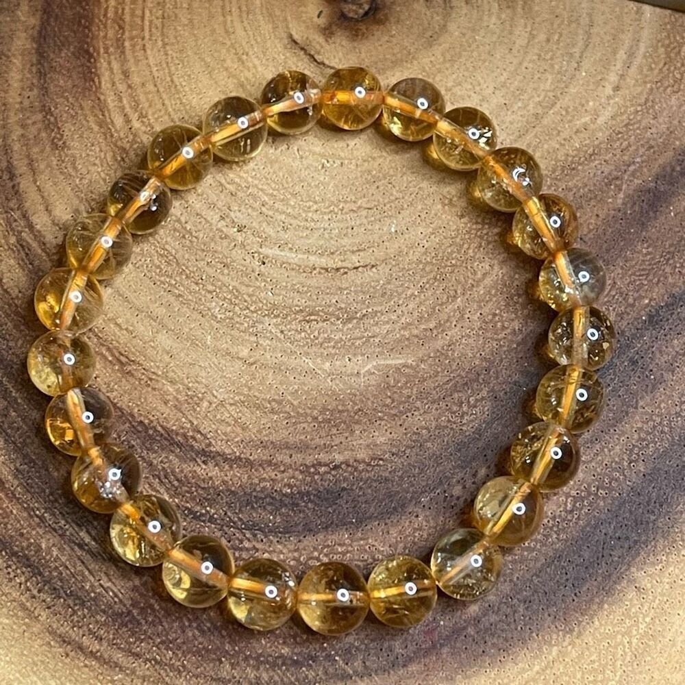 Citrine beaded stretch bracelet ONE NEW reiki meditation crystal healing 7mm